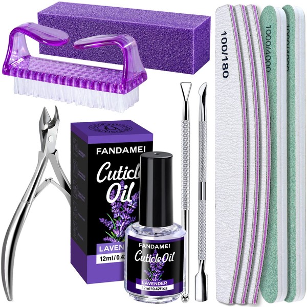 Fandamei FANDAMEI Nail Files and Buffers, Nail Cuticle Remover Kit