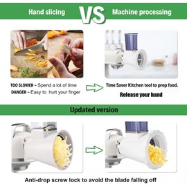 ZACME Slicer/Shredder Attachment for ZACME Stand Mixers, Cheese Grater & Vegetable Chopper & Salad Shooter & Grater Accessories (4 Blades)