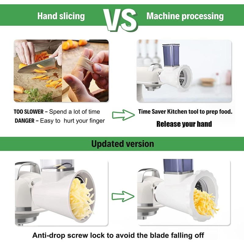 ZACME Slicer/Shredder Attachment for ZACME Stand Mixers, Cheese Grater &