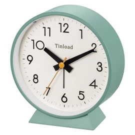 Tinload 4.5" Battery Operated Antique Retro Analog Alarm Clock, Small Silent Bedside Desk Clock with Night Light, Battery Operated, Snooze, for Living Room, Bedroom, Bedside, Desk(Green)
