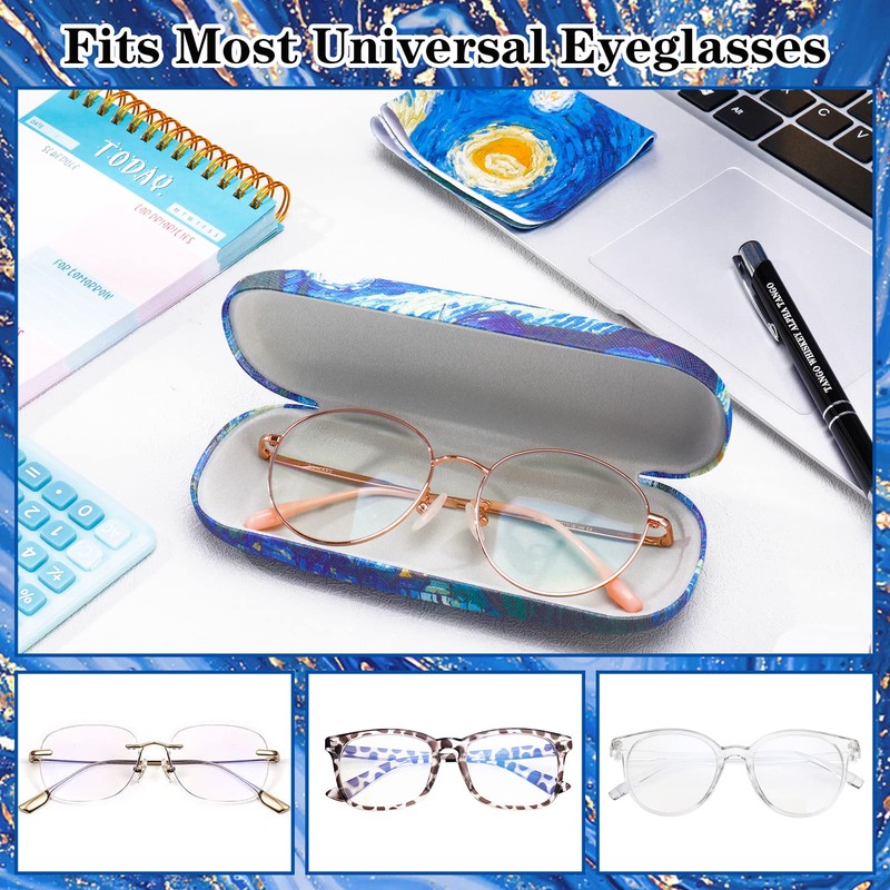 BOUMUSOE 3 Pack Hard Eyeglass Case, Protective Hard Shell Glasses