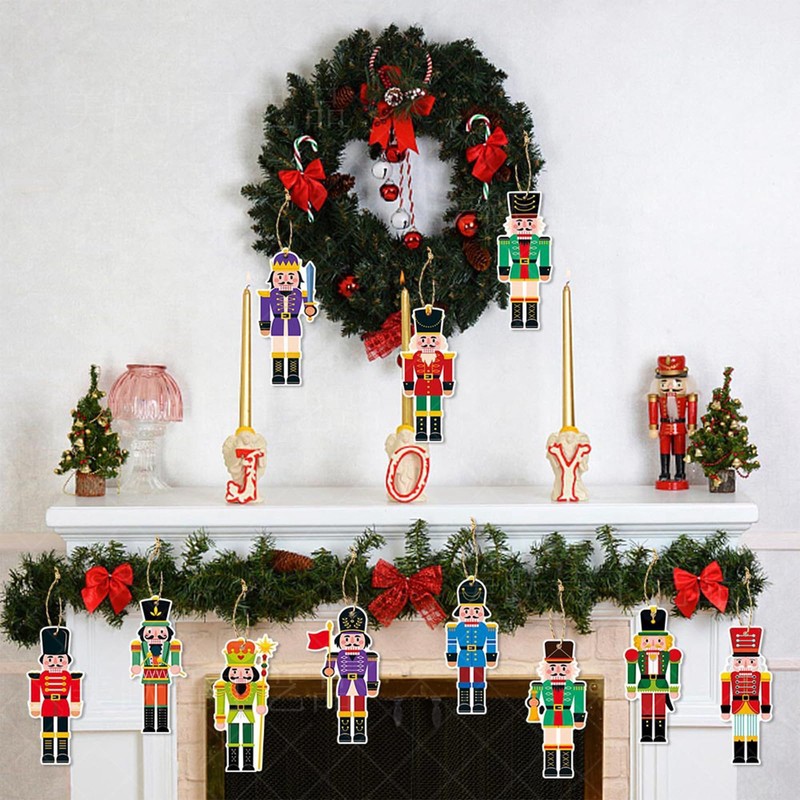 12Pcs Nutcracker Christmas Decorations,Christmas Nutcracker Xmas Tree Ornaments Hanging Decorations