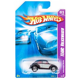 Mattel 2008 Equipo de Hot Wheels: Volkswagen Negro/Gris Volkswagen Beetle w/5sps # 129 (01 de 04)