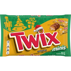 Twix, Christmas Chocolate Caramel Cookie Bars, Minis, 10.43 Ounce