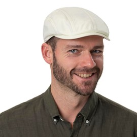 Stetson Organic Cotton Sustainable Flat Cap Peaked Cap Flat Cap Cotton Cap Women / Men - Made in the EU with Peak Spring Summer, lightblue