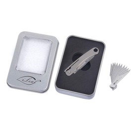 ILEAF Titanium Alloy Daily Mini Pocket Folding Utility Knife with 10 Replaceable Quick Change Blades, Ultra Compact and Lightweight