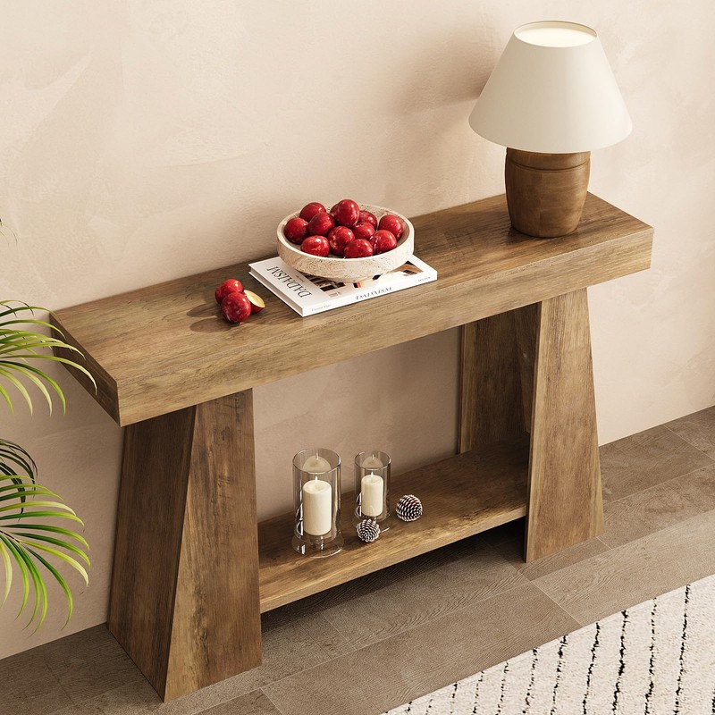 Tohomeor 47.24" Farmhouse Entryway Console Table, Narrow Sofa Table Behind