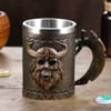 Arola Taza de hacha vikinga, taza de cerveza de calavera