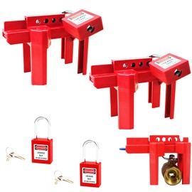 Young Dance Ball Valve Lockout,Adjustable Ball Valve Lockout Device,for 1/2"-2-1/2" Outside Pipe Diameter,Outdoor Water Spigot Lock Industrial Faucet Handle Locks Pipeline Valve Locking Device(2pack）