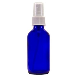 2 fl oz Cobalt Blue Glass Bottle with White Spray Cap (Single)