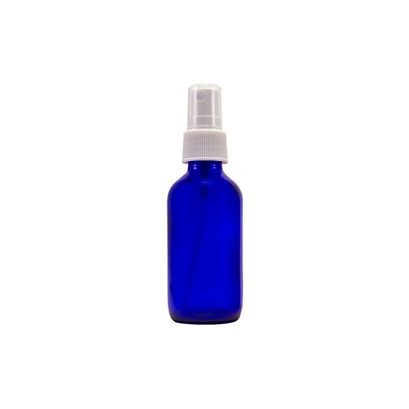 2 fl oz Cobalt Blue Glass Bottle with White Spray