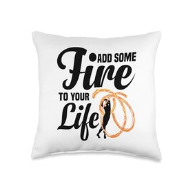 Poi Fire Spinner Fire Dancing Poi Balls Fire Spinning Throw Pillow