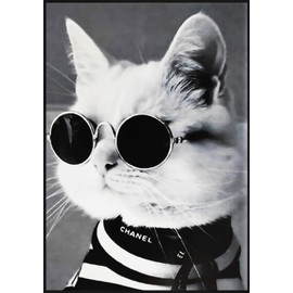 KUSTOM ART Picture Animal Series Advertising Cat Print on Wood 30 x 21 cm