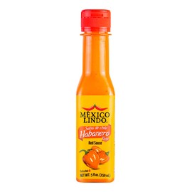 Mexico Lindo Red Habanero Hot Sauce | Real Red Habanero Chili Pepper | 78,200 Scoville Level | Enjoy with Mexican Food, Seafood & Pasta | 5 Fl Oz Bottle (Pack of 1)
