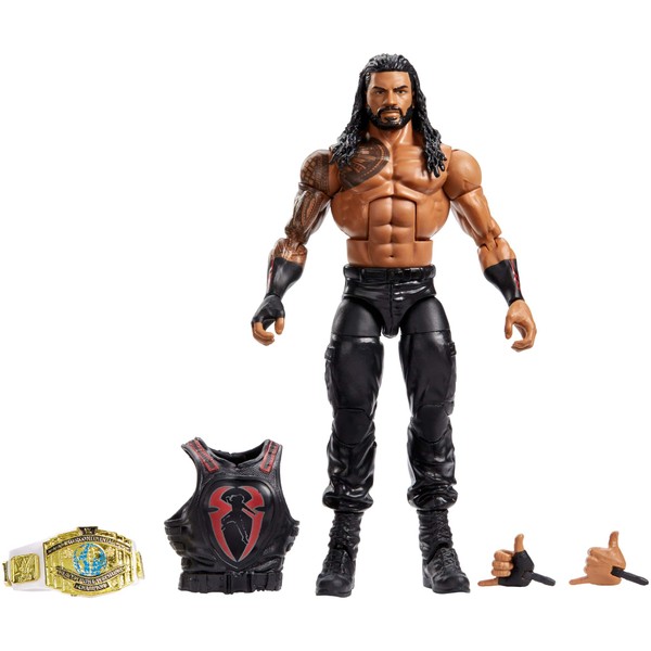 WWE MATTEL Roman Reigns Elite Collection Deluxe Action Figure with Realistic Facial Detailing, Iconic Ring Gear & Accessories