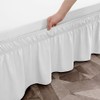 Toodou White Bed Skirt 16 Inch Drop Dust Ruffle Only,