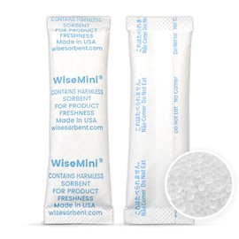 Wisesorb 60Pcs 10 Gram Silica Gel Packs, Food Grade Moisture Absorbers, Silica Packets,Moisture Absobering for Food Storage,Desiccant Packs