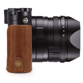 MegaGear MG1719 Ever Ready Genuine Leather Camera Half Case compatible with Leica Q2 - Brown
