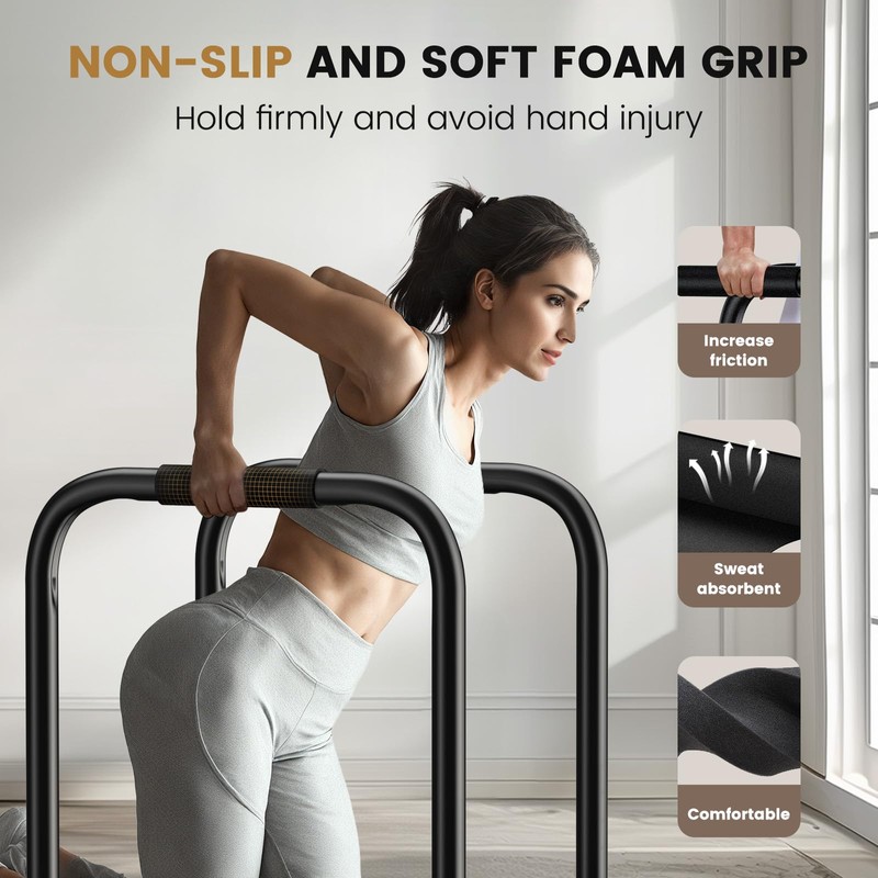 Sportsroyals Dip Bar,Adjustable Parallel Bars for Home Workout,Dip Station with