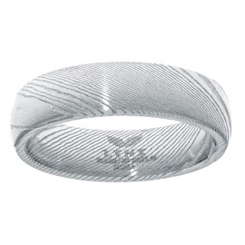 Metro Jewelry Damascus Steel Unique Band Ring for Men - 6 MM Wide - Size 10