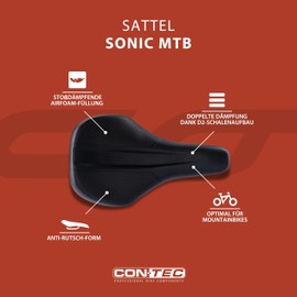 CONTEC CT 07262029 Sonic MTB Saddle 254X 148 mm Airfoam Black