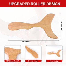 Wooden Lymphatic Drainage Massage Tool,Gua Sha Body Sculpting & Cellulite Remover for Back, Legs and Neck Wood Therapy Massager for Muscle Relief & Body Shaping