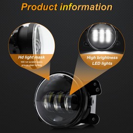 KAKSEY Luces antiniebla LED de 4 pulgadas compatibles con Jeep Wrangler Unlimited JK JKU 2007-2018 de 60 W de repuesto para parachoques delantero, luces antiniebla de conducción blancas