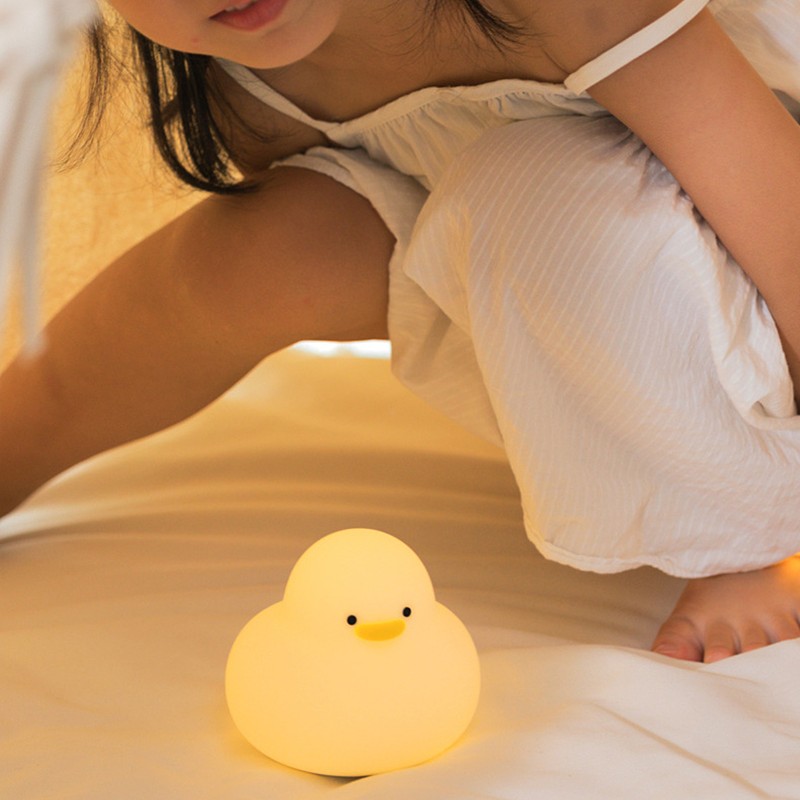 Night Light Cute Cartoon Appearance Silicone Night Lamp with Data