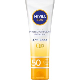Protector Solar Facial NIVEA SUN Anti-Edad Q10 Fps50+ 50Ml, Previene Arrugas Y Líneas De Expresión,