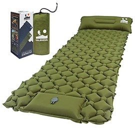 VALEHOWL Camping Sleeping Pad in Gift Box, 78.7''L*27.6''W Optimal Thickness Inflatable Sleeping Mat with Built in Pump and Pillow, Ultralight Compact Camping Air Mattress for Backpacking, Hiking