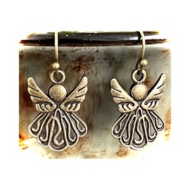 Bronze Angel Dangle Earrings Love. Jewelry Earrings for Women #3298FE55