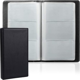 AFCJLTO Business Card Storage for 120 Cards, Business Card Folder, PU Leather Business Card Folder, Business Card Organiser, Black