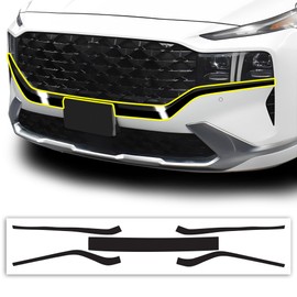 BOGAR TECH DESIGNS Fits Hyundai Santa Fe 2021-2023 Front Chrome Delete Overlay, Gloss Black