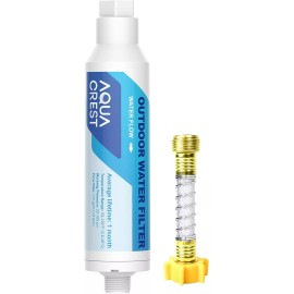 AquaCrest AQUA CREST Inline Water Filter, for Car Washing,1 Pack with Hose Protector