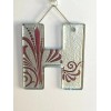 Grasslands Road Decorative Glass Initial Monogram Ornament Letter "H" Silver