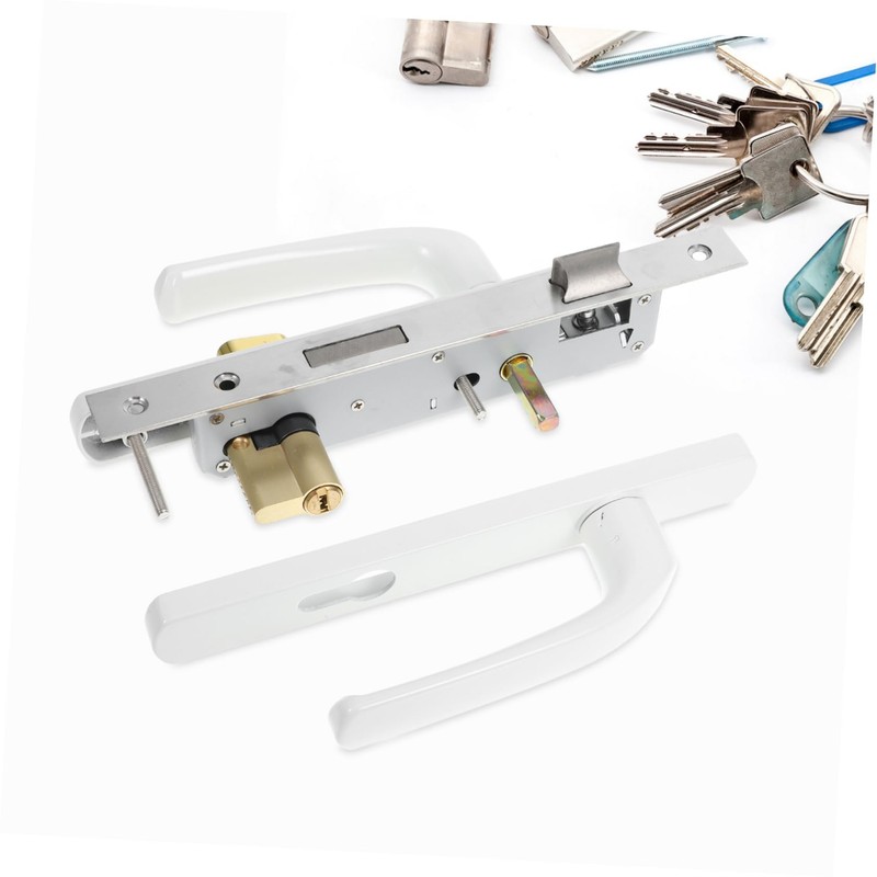 FOYTOKI Storm Door Handle Replacement with Lock Heavy Duty Aluminum
