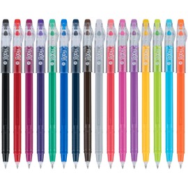 Pilot, FriXion ColorSticks Erasable Gel Ink Pens, Fine Point 0.7 mm, Pack of 16, Assorted Colors