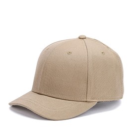 Croogo Men's Umpire Cap, Short Brim, Cotton, Large Size, Short Brim, Trucker Cap, Solid, Casual, Sunshade, Simple, Stylish, Short Brim Work Hat, G-CRT0-Khaki
