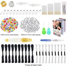Anshine 992pcs Embroidery Thread Kit, 110 Skeins Colorful Embroidery Floss, 20 Skeins White & Black Thread, 52Pcs Cross Stitch Tools, 800 Beads, 1 Organizer Storage Box