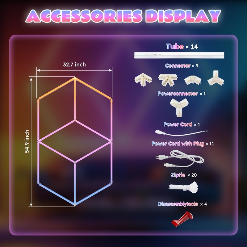 Alolight Hexagon LED Garage Lights RGB, 14 Pack, Music Sync,