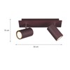 meineWunschleuchte 2-Bulb Ceiling Spotlight Metal in Rust Look, Matt, Width