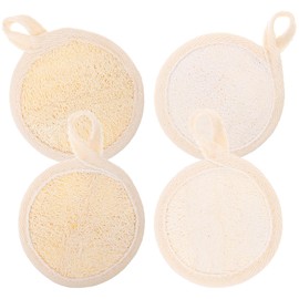FOMIYES 4 Pcs Exfoliating Face Scrubebr Natural Face Exfoliator Pads Cleanser Sponges Facial Loofah Scrubbers for Women Girls Clean Facial Skin