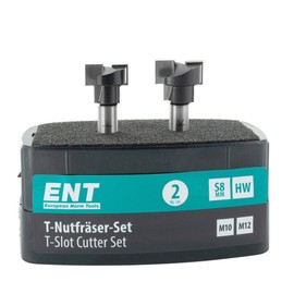 ENT 09047 2-piece HW T-Slot Cutter Set Optimised for M10, M12 Hex Bolts, HW, Shank (S) 8 mm