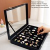 Pin Display Case Dustproof Transparent Glass Lid Badge Storage Box