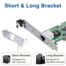 Gigabit PCIe NIC with Intel I210 Chip, 1Gb Network Card Compare to Intel I210-T1 NIC, Single RJ45 Port, PCI Express 2.1 X1, Ethernet Card with Low Profile for Windows/Windows Server/Linux