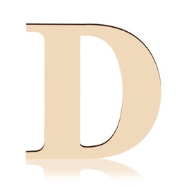 KINBOM 30 cm Wooden Letter D, 0.5 cm Thick, Wood, Poplar, Decoration, Wall Decoration, 1 Piece