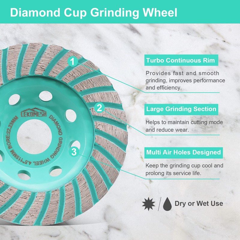 Diamond Grinding Wheel 115mm Turbo Segments Grinding Disc for Concrete
