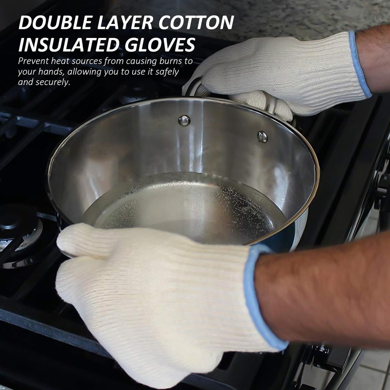 1 Pair Double Layer Cotton Insulation Gloves, Oven Gloves, Heat