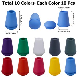 GORGECRAFT 100Pcs 10 Colors Plastic Bell Stopper Cord Ends Bell End Stopper with Lid Colorful Plastic Toggle Clips for Backpack Drawstrings Lanyard Accessories, 4.5mm Hole