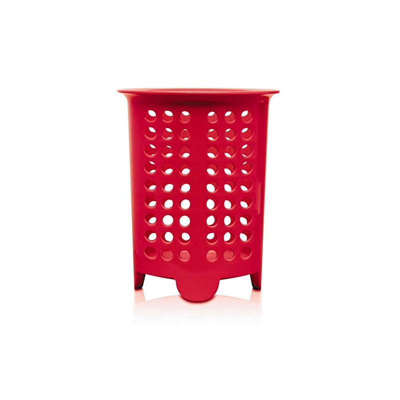 Zeal G231R Cutlery Drainer/Utensil Pot, Melamine, Red, 14 x 14